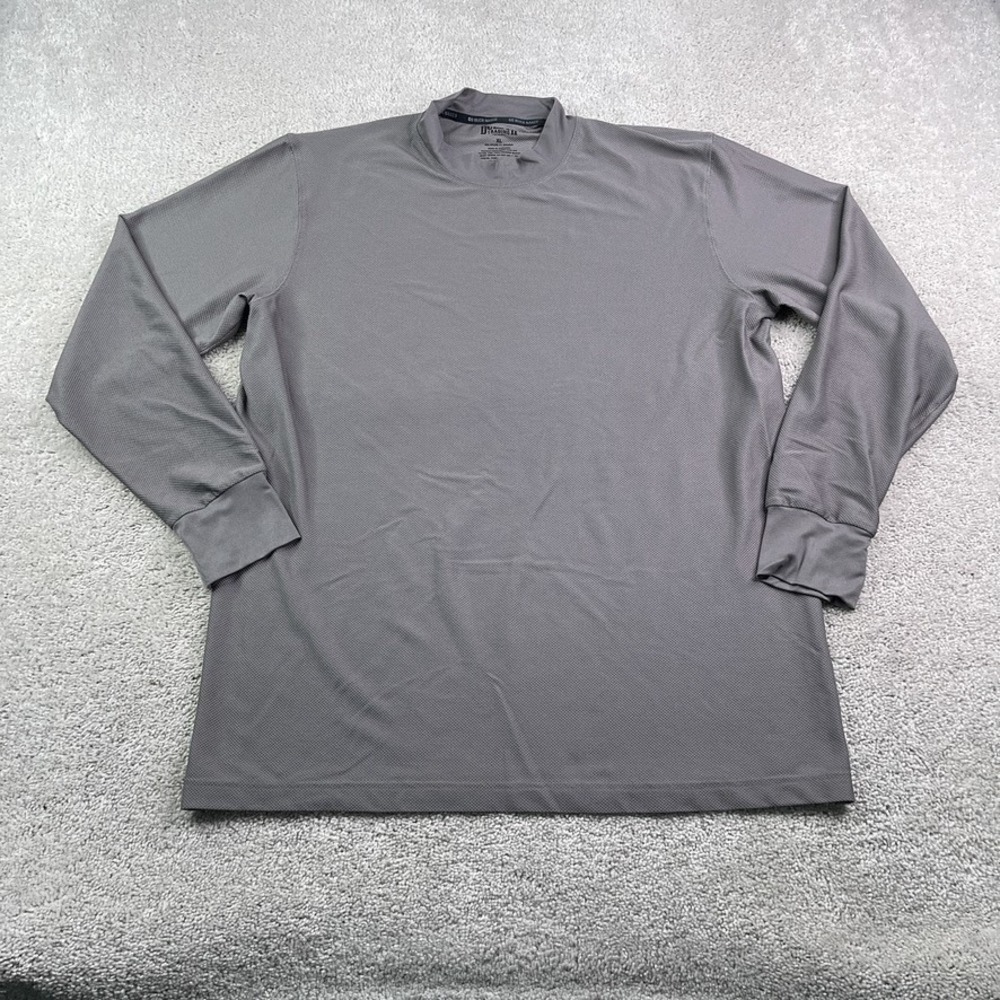 Duluth Shirt Mens XL Gray Buck Naked Performance Base Layer Mock Neck Thumbholes